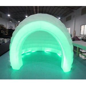 Benutzer definierte Größe Riesiges aufblasbares Zelt Weiße LED-Beleuchtung Aufblasbares Iglu-Kuppel zelt zum Verkauf - Product Image 4