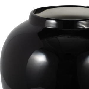 Vaso in ceramica con coperchio, finitura nera lucida, per decorazioni per la casa, soggiorno, camera da letto, cucina. - Product Image 4