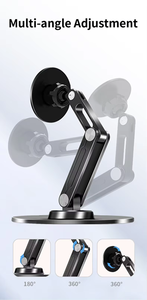 Support de <span class=keywords><strong>tablette</strong></span> magnétique en aluminium et acier inoxydable, rotatif à 360°, pliable et réglable, support de bureau pour iPad - Product Image 4