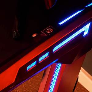 Ordinateur ergonomique <span class=keywords><strong>bureau</strong></span> à domicile s Z en forme de PC <span class=keywords><strong>Gamer</strong></span> bureaux pieds de table en aluminium postes de travail tables de jeu robustes avec lumières RVB - Product Image 5