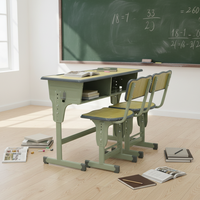 Ensemble bureau et chaise d'école de table d'étude pour enfants en classe primaire en bois double de levage