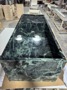 Natural <span class=keywords><strong>Verde</strong></span> Alpi Mármol Baño Montaje en pared Fregadero Baño Tocador Gabinete Fregadero Diseño Mármol <span class=keywords><strong>verde</strong></span> Fregadero <span class=keywords><strong>Lavabo</strong></span> de mano - Product Image 4