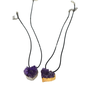 <strong>Wholesale</strong> Natural Uruguay Amethyst Heart Necklace OEM/ODM <strong>Raw</strong> <strong>Crystal</strong> Cluster Pendant Jewelry Healing Stone Gift for Women - Product Image 6