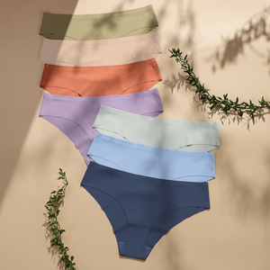 Blue Traceless Ice Silk traspirante taglio Laser Tangas Ladies Bikini <span class=keywords><strong>perizoma</strong></span> senza cuciture brasiliano - Product Image 3