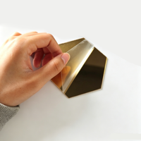 Autocollants muraux en miroir acrylique doré hexagonal, autocollants amovibles flexibles, feuille de miroir pour la décoration de la chambre à coucher, du salon et de la maison
