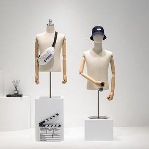 High End ucuz erkek erkekler manken ahşap kollar üst yarım vücut erkek plastik manken takım elbise ekran - Product Image 2