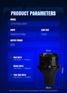 Xenplus LF10 80W 6500K auto accessori Retrofit obiettivo fai da te fendinebbia alogeno allo xeno luci di guida proiettore fendinebbia Bi lente per Toyota - Product Image 6