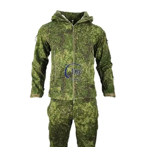 Tactische Jas Russische Camouflage Outdoor Hoody Softshell Jack Russische Groene Fleece Gevoerde Capuchon Parka