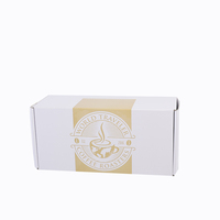 Emballage de café personnalisé, coffret cadeau de café haut de gamme avec boîte en carton dorée de style avion et impression couleur intégrale de la carte à l'intérieur