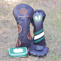 Housse de tête de club de golf en cuir PU imperméable de haute qualité, motif de personnage mignon, fermeture élastique pour driver et fairway en bois