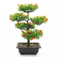 Arrangements de plantes artificielles en gros pour la décoration intérieure, bonsaïs artificiels et ornements de fleurs artificielles en plastique pour le bureau