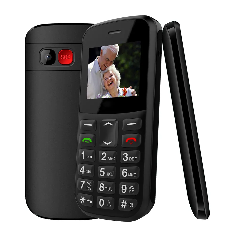 Teléfono móvil de 1,77 pulgadas tipo C, banda cuádruple gsm, botón grande desbloqueado, SIM dual, práctico, 2g