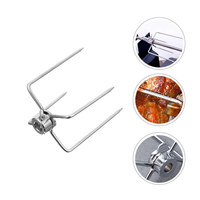 Fourchettes de rôtissoire en métal pour barbecue, accessoires pour poulet rôti, compatibles avec le charbon de bambou, résistantes à la chaleur et à la corrosion