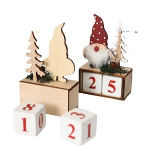 Soporte de madera para calendario navideño con gnomos de Santa Claus y árboles, exhibición decorativa de cuenta regresiva para decoración navideña del hogar - Product Image 5