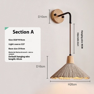 Lámpara de Pared LED de Estilo Moderno, de Piedra y Madera, con <span class=keywords><strong>Luz</strong></span> Cremosa, para Dormitorio, Sala de Estar, <span class=keywords><strong>Escalera</strong></span>, Estudio, Salón de Té - Product Image 6