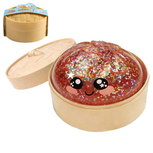 Jouet anti-stress créatif en silicone souple en forme de boulette vapeur, motifs dorés/arc-en-ciel, article ludique réaliste et mignon en forme de nourriture pour les fêtes - Product Image 6
