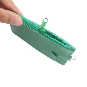 Tarjetero de cuero con cremallera, tarjetero de trabajador múltiple con cordón - Product Image 3