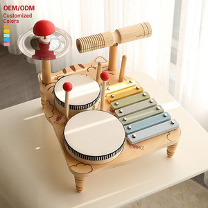 <span class=keywords><strong>Kit</strong></span> de batterie pour enfants chauds Juguetes <span class=keywords><strong>Instrument</strong></span> multifonction en bois Montessori jouets pour enfants tout-petits garçons et filles CE - Product Image 2