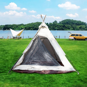 Carpa Piramidal India para Exteriores 2.2x2.2x2m de Tela Oxford Impermeable y Resistente a los Rayos UV para 2-6 Personas - Product Image 2