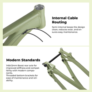Cadre de vélo de montagne tout suspendu UCI 29 pouces en alliage d'aluminium léger, design aérodynamique, cadre de vélo de <span class=keywords><strong>course</strong></span> d'<span class=keywords><strong>endurance</strong></span> avec amortisseur arrière - Product Image 5