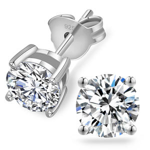 0.1ct-5ct 3-11Mm Moissanite Oorbellen 925 Sterling Zilver Vergulde Studs D Kleur Vvvs Diamant Voor Mannen Gra Luxe Sieraden - Product Image 1