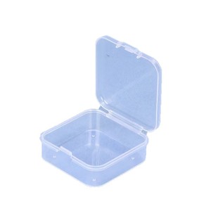 Mini caja transparente cuadrada para guardar joyas, 3,4 cm, con tapa para tapones para los oídos, organizador portátil - Product Image 5