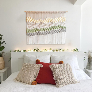 Cuerda de algodón moderna, colgantes tejidos a mano, decoración del hogar, tapices de macramé, decoración artística de pared para el hogar, sala de estar - Product Image 2