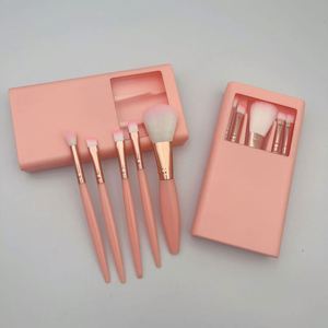 Portable Travel Makeup Brushes Set with Mirror Soft Wood Handle Hair Powder and <b>Eye</b> <b>Shadow</b> Brushes Factory Price Makeup Tool - Product Image 5