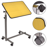 Table d'appoint mobile multi-usage Healthmenex pour bureau à domicile, réglable en hauteur et inclinable, en PB+Acier, pour repas au lit des patients