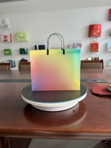 Sac de courses personnalisé avec logo, en <span class=keywords><strong>film</strong></span> perlé gaufré effet croco, en CPP, à fond carré, durable, laminé, avec poignées en ruban, pour supermarché - Product Image 6