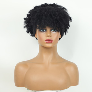 Pelucas Baisiyuan, peluca corta y rizada J299, diadema negra para mujer, cambio de peinado estilo africano, cualquier forma de rostro - Product Image 3