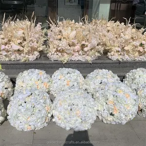 QSLH Ti136 grandi palline di fiori bianchi rosa palline di fiori artificiali palla di fiori di ortensia centrotavola di nozze per tavolo da festa
