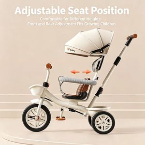 <span class=keywords><strong>Tricycle</strong></span> poussette pour enfants 3 en 1, cadre en acier haute teneur en carbone, pour les enfants de 8 <span class=keywords><strong>mois</strong></span> à 6 ans, avec poignée de poussée réglable - Product Image 6