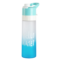 Bouteille d'eau à brume personnalisée à sublimation mignonne bouteille d'eau en plastique réutilisable sans Bpa avec vaporisateur pour la motivation des enfants