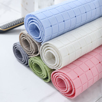 Tapis de bain antidérapant en PVC solide pliable 36x68cm/14x26inch, robuste, écologique, avec ventouses, pour bain et douche