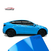 Vinilo OEM Azul Cielo, Certificado SGS, Autoadhesivo, Cambia de Color, de Alto Brillo, Rollo de Vinilo para Envolver Vehículos de Lujo