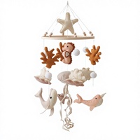 Nouveau Jouet Musical pour Berceau ToysKing Animaux Marins Baleine Hippocampe en Tissu Fait Main, Jouet Doux, Carillon Éolien, Hochet Apaisant pour le Sommeil, Mobile Bébé