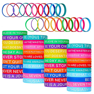 Bracelets promotionnels phosphorescents en silicone sérigraphiés avec logo couleur et icônes personnalisées pour événements nocturnes et fêtes Glow Party - Product Image 6