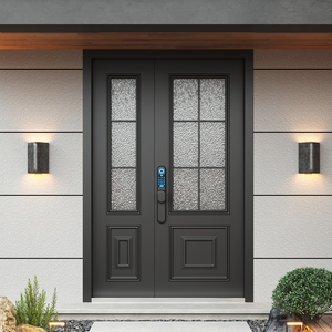 ประตูบ้านสำเร็จรูปแบบเปิดสองบาน ป้องกันการโจรกรรม <span class=keywords><strong>รุ่น</strong></span>ใหม่ปี 2025 สำหรับบ้านพักตากอากาศในชนบท  วัสดุหล่อขึ้นรูปอะลูมิเนียมผสมสังกะสี สไตล์โพสต์โมเดิร์น - Product Image 4