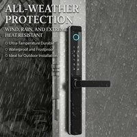 Cerradura Inteligente de Aluminio para Exteriores, Impermeable, con Huella Dactilar y Contraseña, para Almacenamiento de Datos en la Nube, para Puerta de Balcón