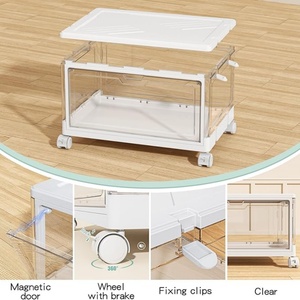 Factory Modern <b>Rectangle</b> 4 Packs Multifunctional Folding for Acrylic Storage <b>Bin</b> with Easy Assembly for Desk Use - Product Image 5