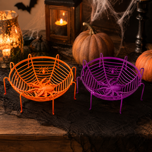 Plateau de présentation en plastique durable en forme d'<span class=keywords><strong>araignée</strong></span> multicolore pour la maison, les fêtes, la collecte de bonbons ou comme panier à bonbons toile d'<span class=keywords><strong>araignée</strong></span> pour Halloween - Product Image 5