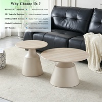 Ensemble de 2 tables basses gigognes, gain de place, style moderne et luxueux, en pierre frittée