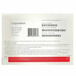 Licencia OEM de <span class=keywords><strong>Windows</strong></span> <span class=keywords><strong>10</strong></span> Home, Software en DVD, Paquete Completo, Activación en Línea, Clave de <span class=keywords><strong>Windows</strong></span> <span class=keywords><strong>10</strong></span> Home, Etiqueta COA en DVD, Envío Rápido - Product Image 6