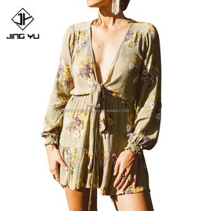 Robe mi-longue à la mode hawaïenne, imprimée sur mesure, avec un haut élastique plissé, robe de plage - Product Image 5