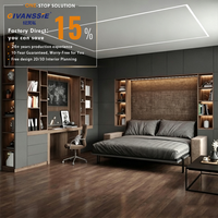 Lit mural Murphy intégré modulaire de luxe contemporain, gain de place, avec panneaux en mélamine et armoires de rangement indépendantes pour bureau, idéal pour les lofts