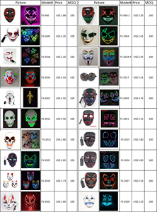 WEL LED neón brillante alambre fiesta máscara Halloween/Navidad elegante payaso <span class=keywords><strong>Joker</strong></span> Rave disfraz al por mayor - Product Image 5