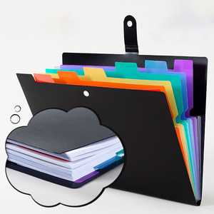 Carpeta de recibos de acordeón de 7 bolsillos de PP transparente, carpeta de archivos expansible, bolsa de billetera para organizador de documentos de oficina escolar - Product Image 4