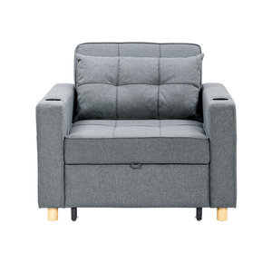 Sofá <span class=keywords><strong>Cama</strong></span> Plegable con Estructura Metálica y Tapicería de Tela <span class=keywords><strong>para</strong></span> Dormitorio, Moderno, Individual, Multifuncional, Ajustable y Extensible <span class=keywords><strong>para</strong></span> Sala de Estar - Product Image 1