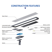Farola LED Solar Grande de 300W 200W 100W con Clasificación IP65, Grado Comercial, Impermeable, de Alta Potencia, Ahorro de Energía, Iluminación para Carreteras